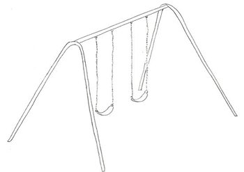 Качели рисунок карандашом