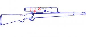 Поэтапное рисование винтовки