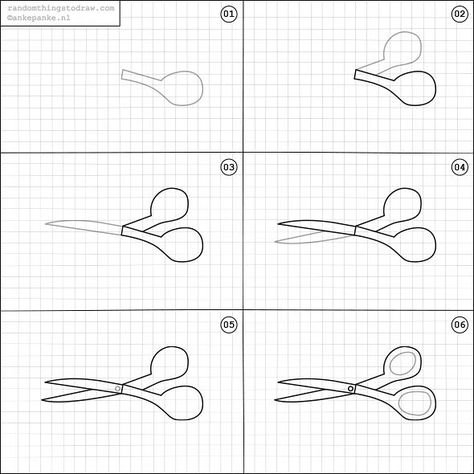 Нарисовать ножницы пошагово