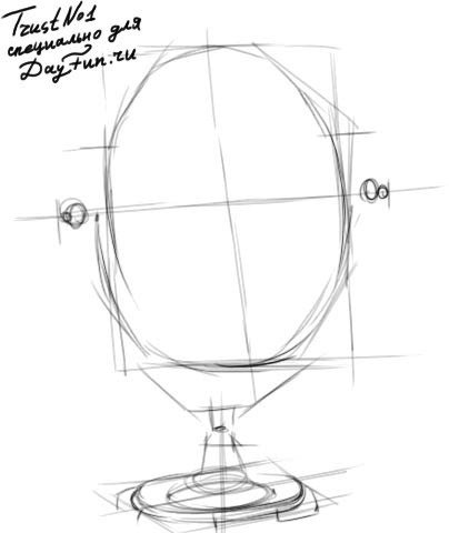 Нарисовать зеркало карандашом