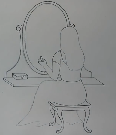 Зеркальце карандашом