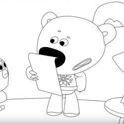 Кеша Мимимишки раскраска а4