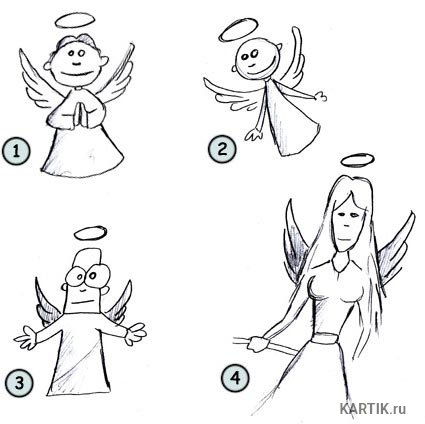 Поэтапное рисование ангела