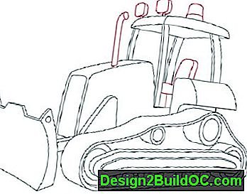 Поэтапный рисунок бульдозера