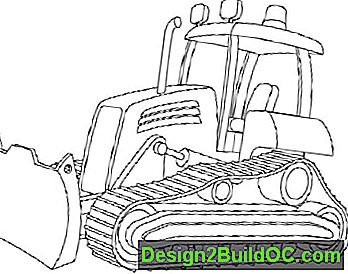 Поэтапный рисунок бульдозера