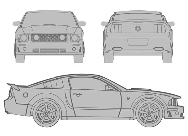 Форд Мустанг 2005 чертежи
