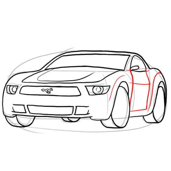 Как нарисовать Форд Мустанг