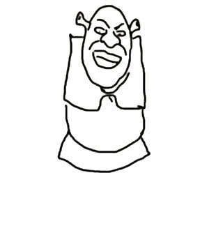 Нарисовать Шрека поэтапно карандашом