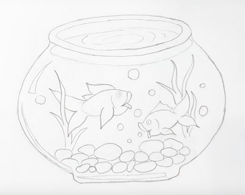 Рисование аквариум с рыбками старшая группа