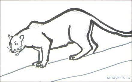 Пантера рисунок для срисовки легко