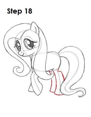 Рисунок карандашом пони с длинной гривой