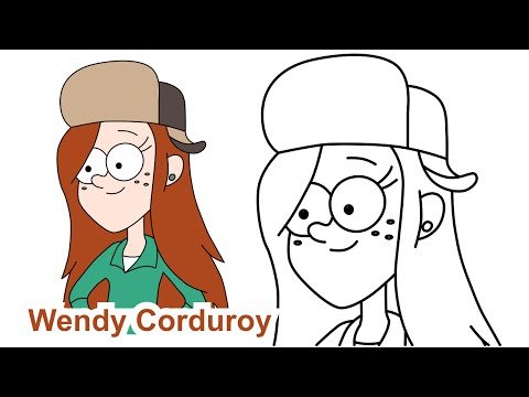 В лесу срисовывать героев Гравити Фолз