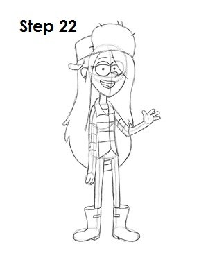 Рисунок Венди из Гравити Фолз карандашом