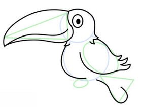 Рисуем тукана с детьми поэтапно