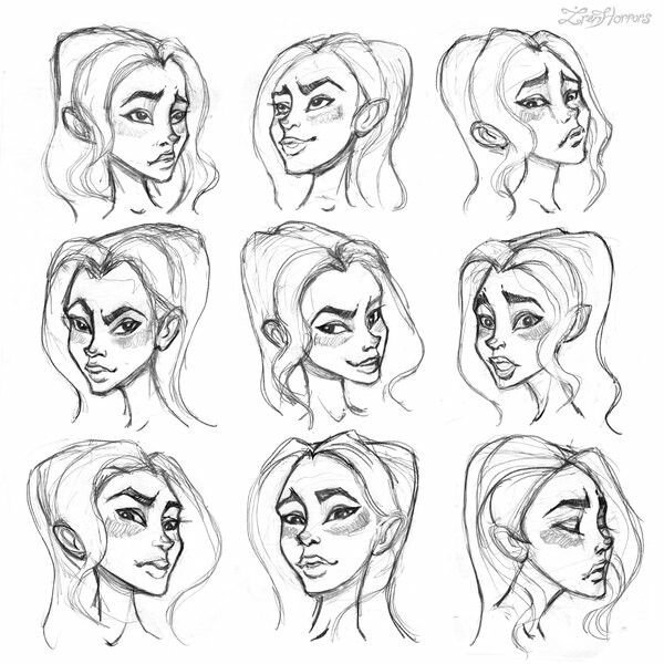 Разные стили рисования головы