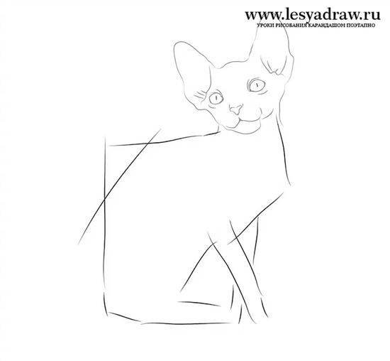 Пошаговое рисование сфинкс