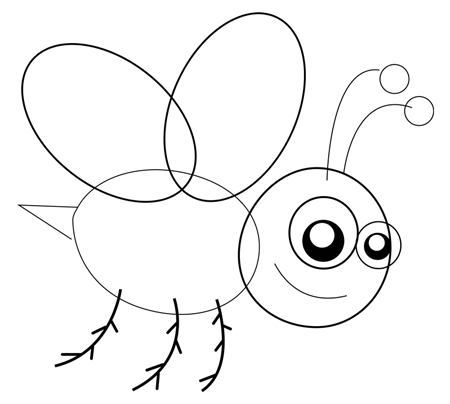 Шмель пошагово рисунок