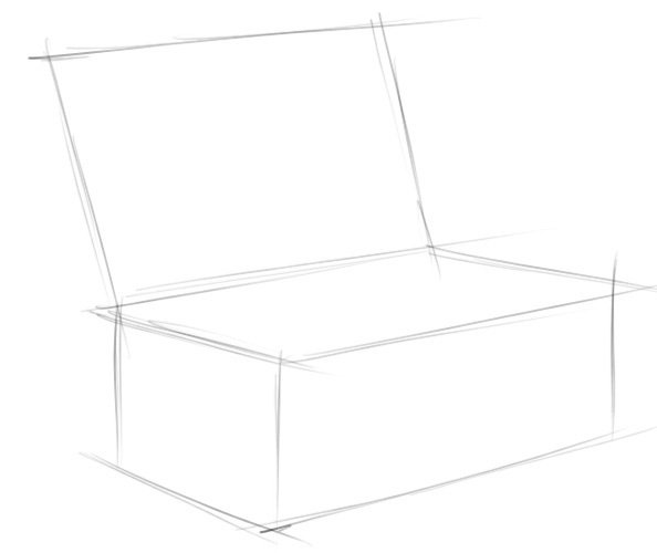 Поэтапное рисование шкатулки