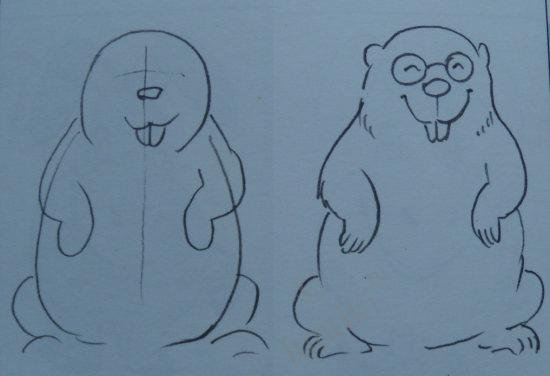 Крот карандашом