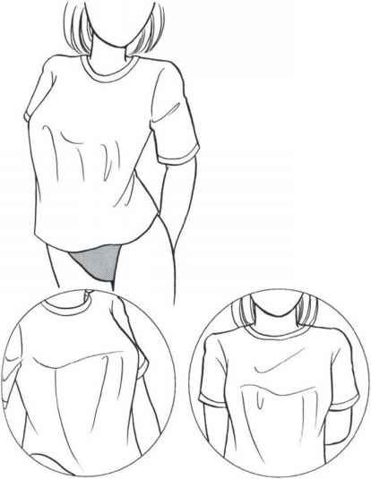 Аниме складки на футболке