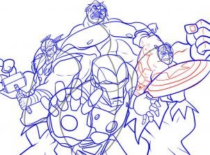 Поэтапное рисование Мстителей