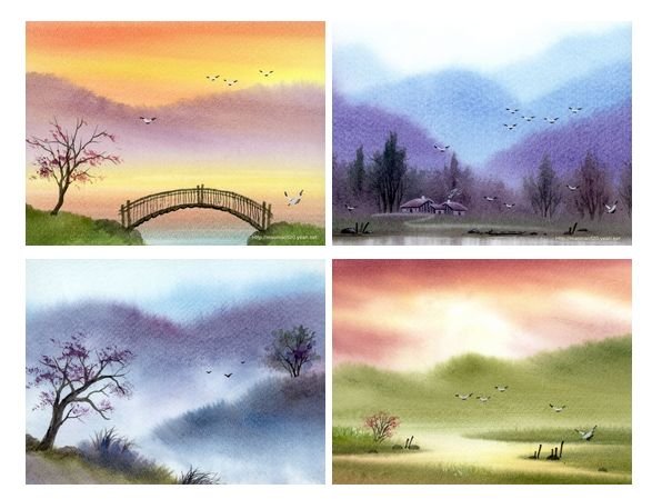 Рисунок карандашом пошагово пейзаж