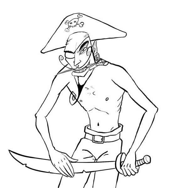 Поэтапное рисование пирата