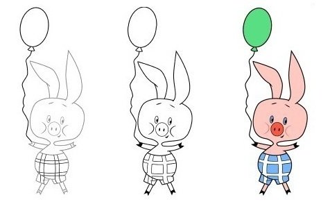 Пятачок рисовать