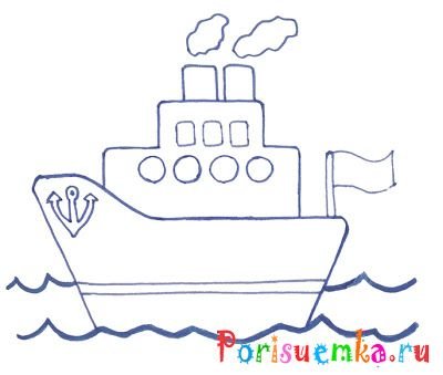 Рисование пароход в средней группе