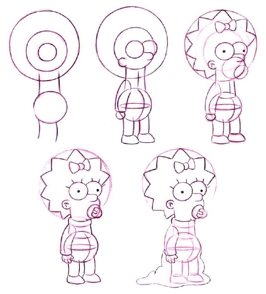 Симпсоны рисовать поэтапно