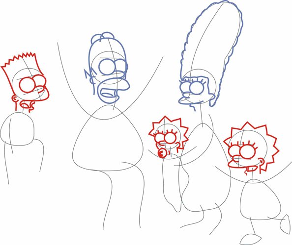 Рисунки по шагам Симсен