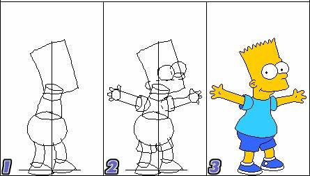 Барт симпсон рисунок поэтапно
