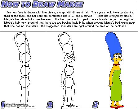 Мардж симпсон рисунок пошаговый