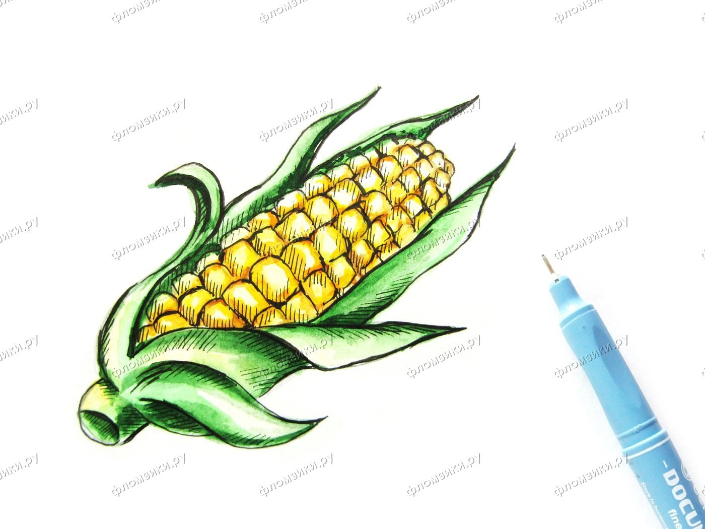Рисование кукуруза в подготовительной группе