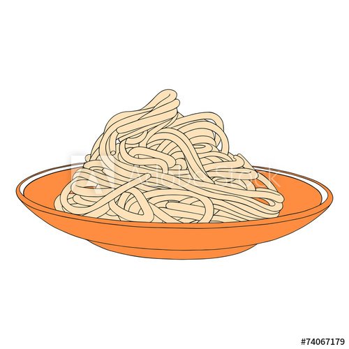 Нарисовать макароны в тарелке