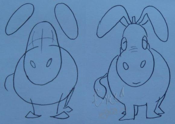 Рисование ослика