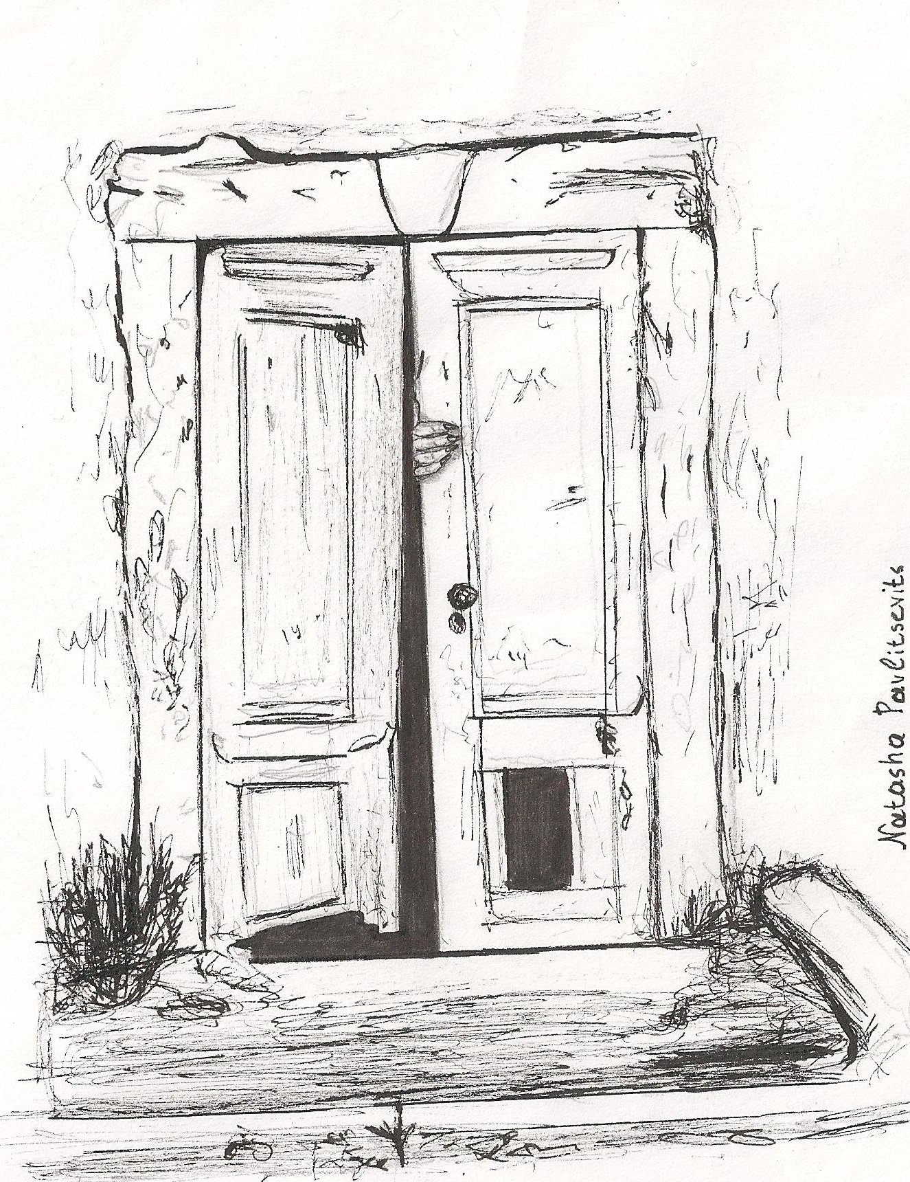 Дверь зарисовка