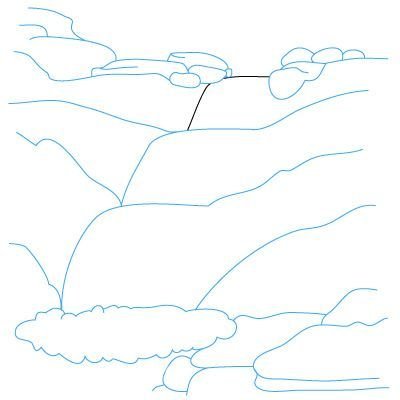 Река карандашом поэтапно