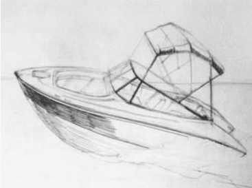 Рисование катер пошагово