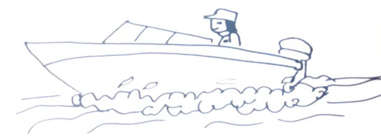 Рисовать лодку с человеком