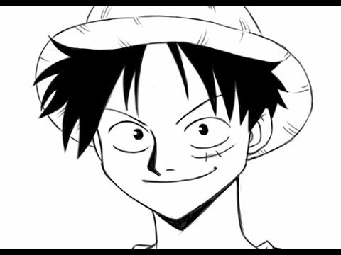 Луффи рисунок по этапом