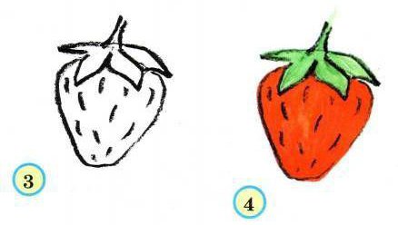 Рисование по этапам клубника