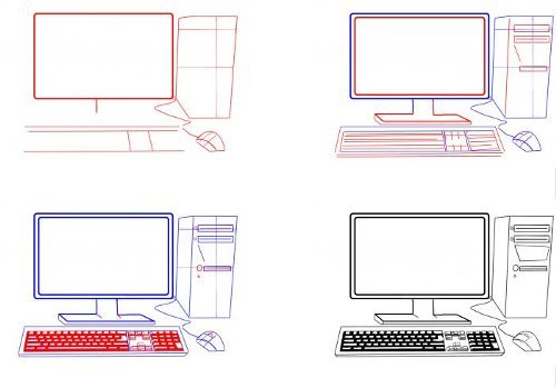 Нарисовать компьютер карандашом