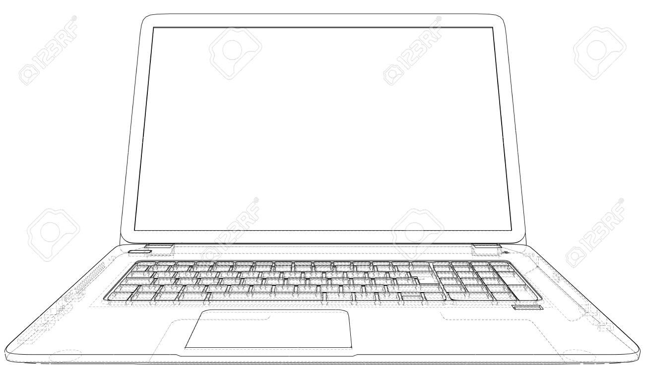 Логотип чертеж ноутбука