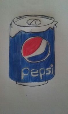 Рисование пепси карандашом