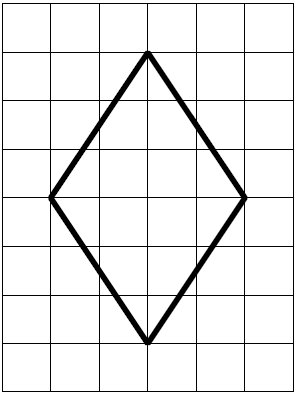Площадь ромба на клетчатой бумаге 1х1