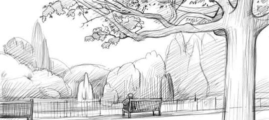 Рисунок парка или сквера