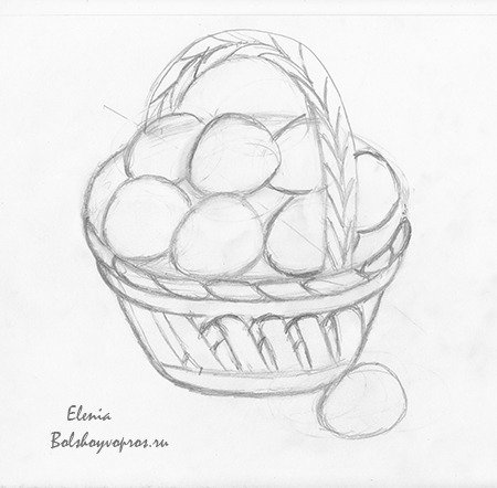 Поэтапное рисование корзины