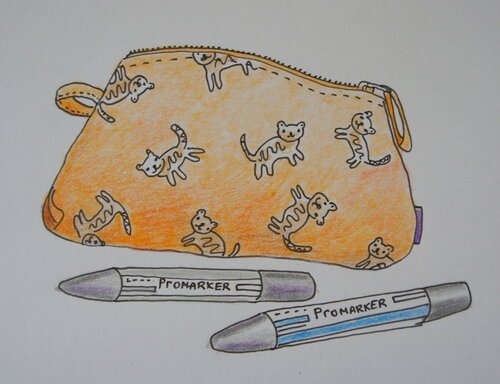 Пенал поэтапно карандашом