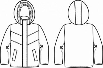 Пуховик технический эскиз